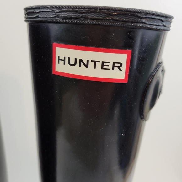 NWT!!! HUNTER BOOTS ORIGINAL TALL GLOSS BLACK - Picture 6 of 10